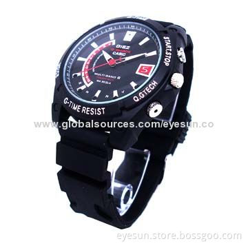 Full 1,080P Night Vision Spy Watch Camera with 30m Waterproof, True Calendar, 4/8/16GB Memory
